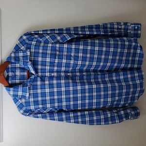 Vineyard Vines OTG Performance Blue Plaid Long Sleeve Size Medium